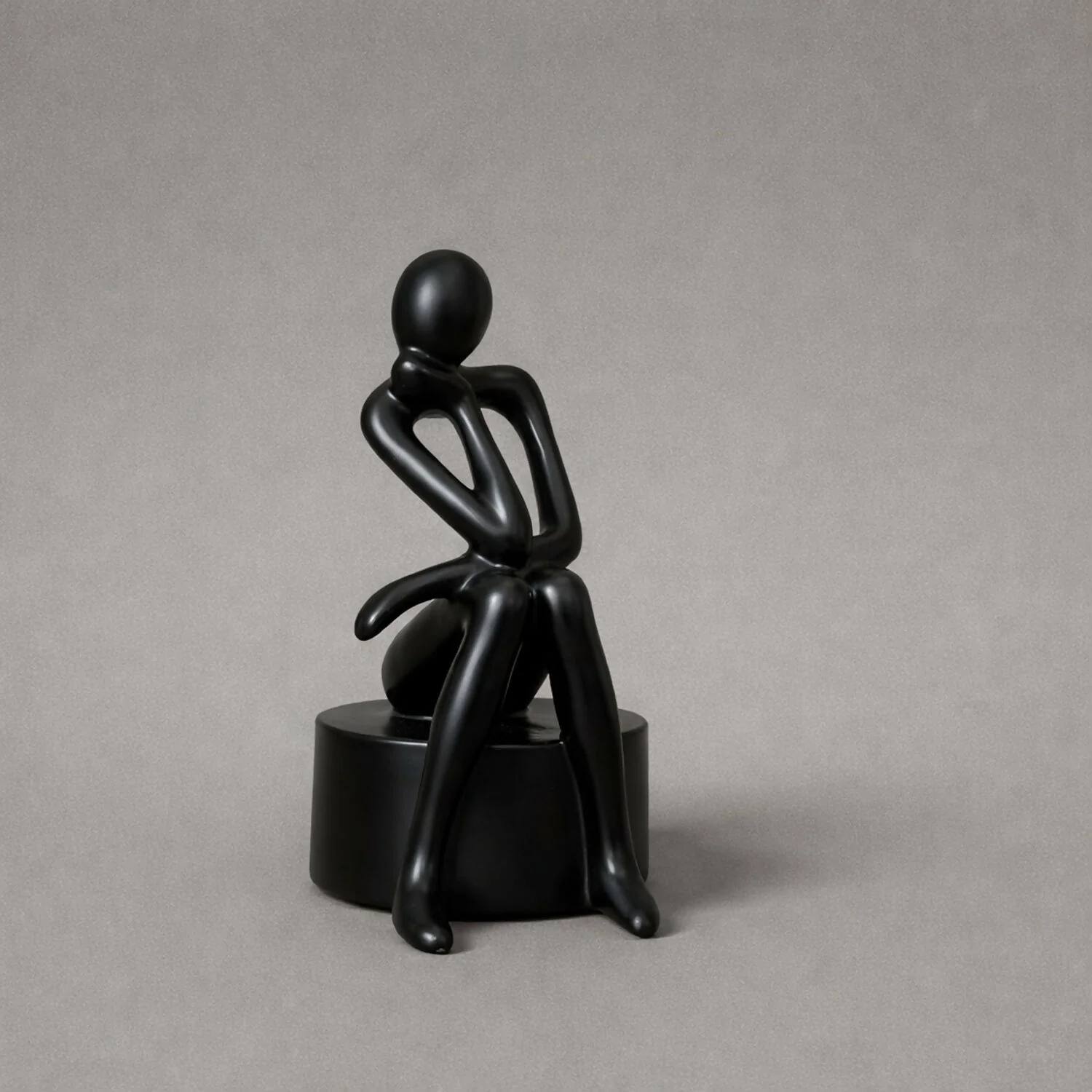 Abstract Thinking Man poly-resin Sculpture Modern Black Showpiece for Home Decor - Image 3