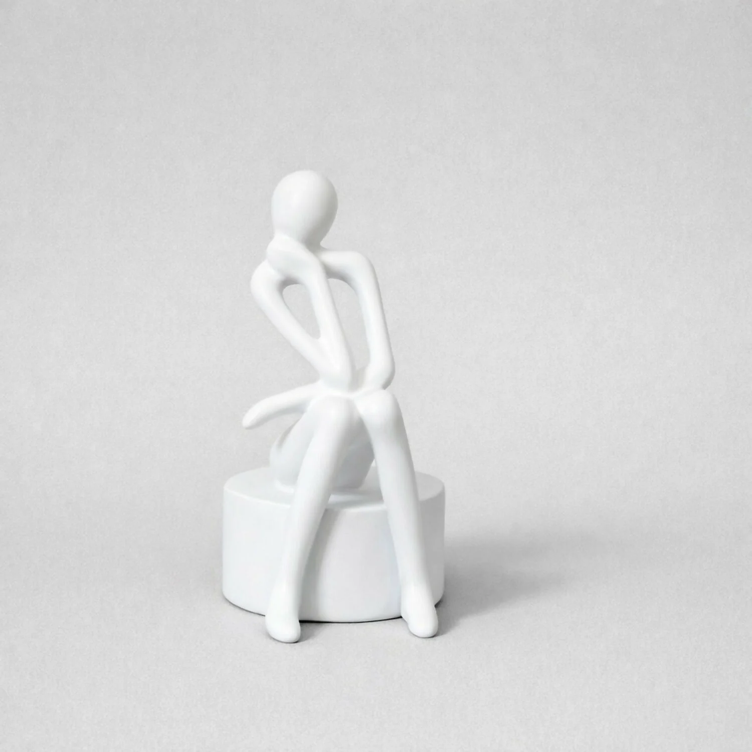 Abstract Thinking Man poly-resin Sculpture Modern White Showpiece for Home Decor - Image 4