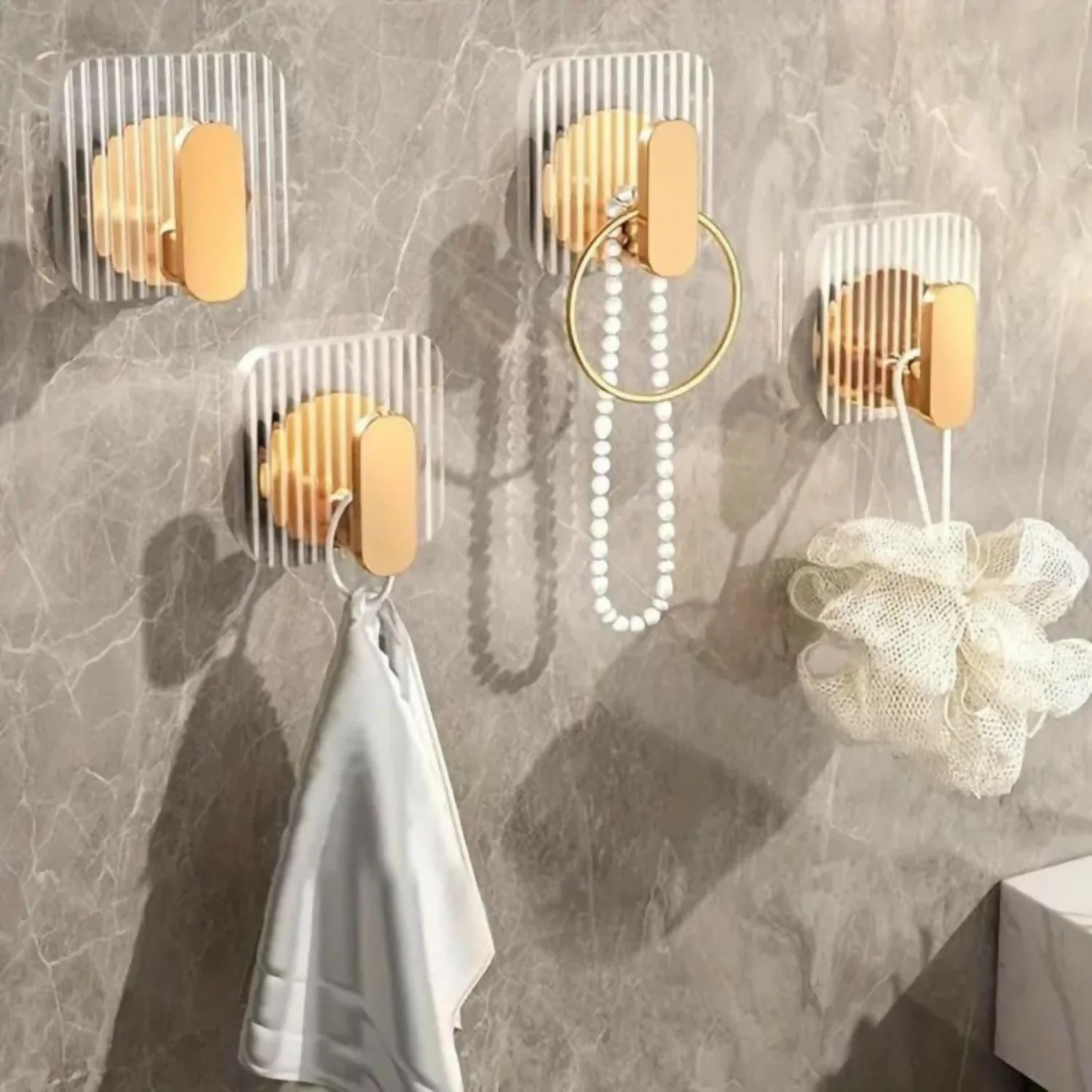 Adhesive Acrylic Towel Hooks pack of 4 - Image 2