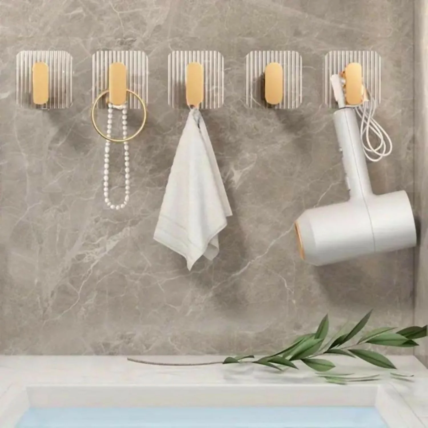 Adhesive Acrylic Towel Hooks pack of 4 - Image 3