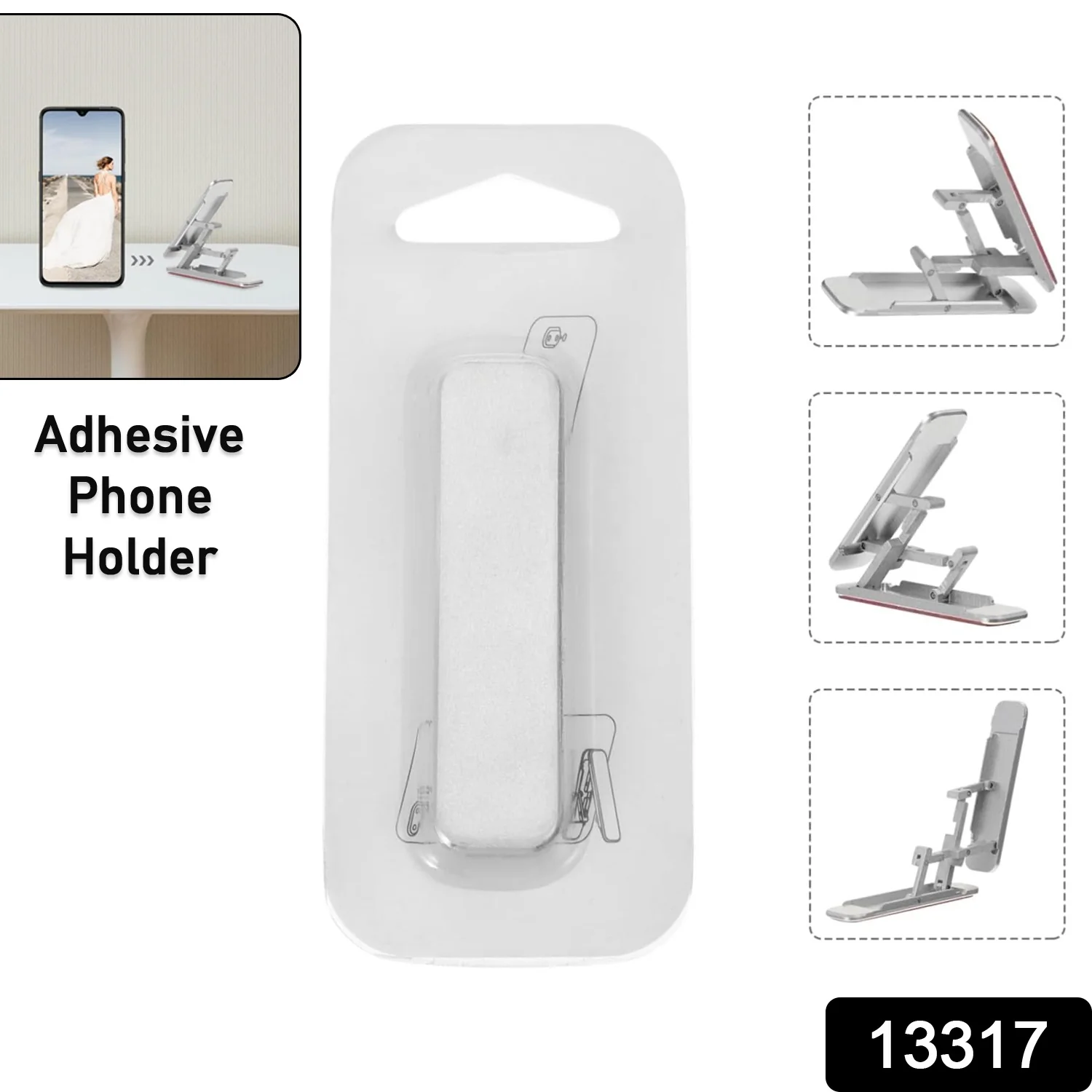 Adhesive Folding Bracket Phone Stand (1 Pc) - Image 2
