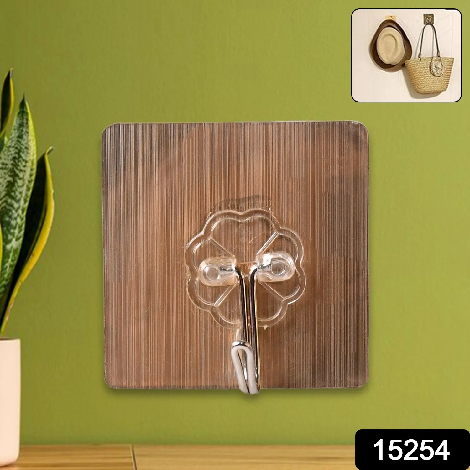Adhesive Heavy-Duty Hooks for Kitchen and Bathroom (1 Pc / 6×6 Cm) - Image 2