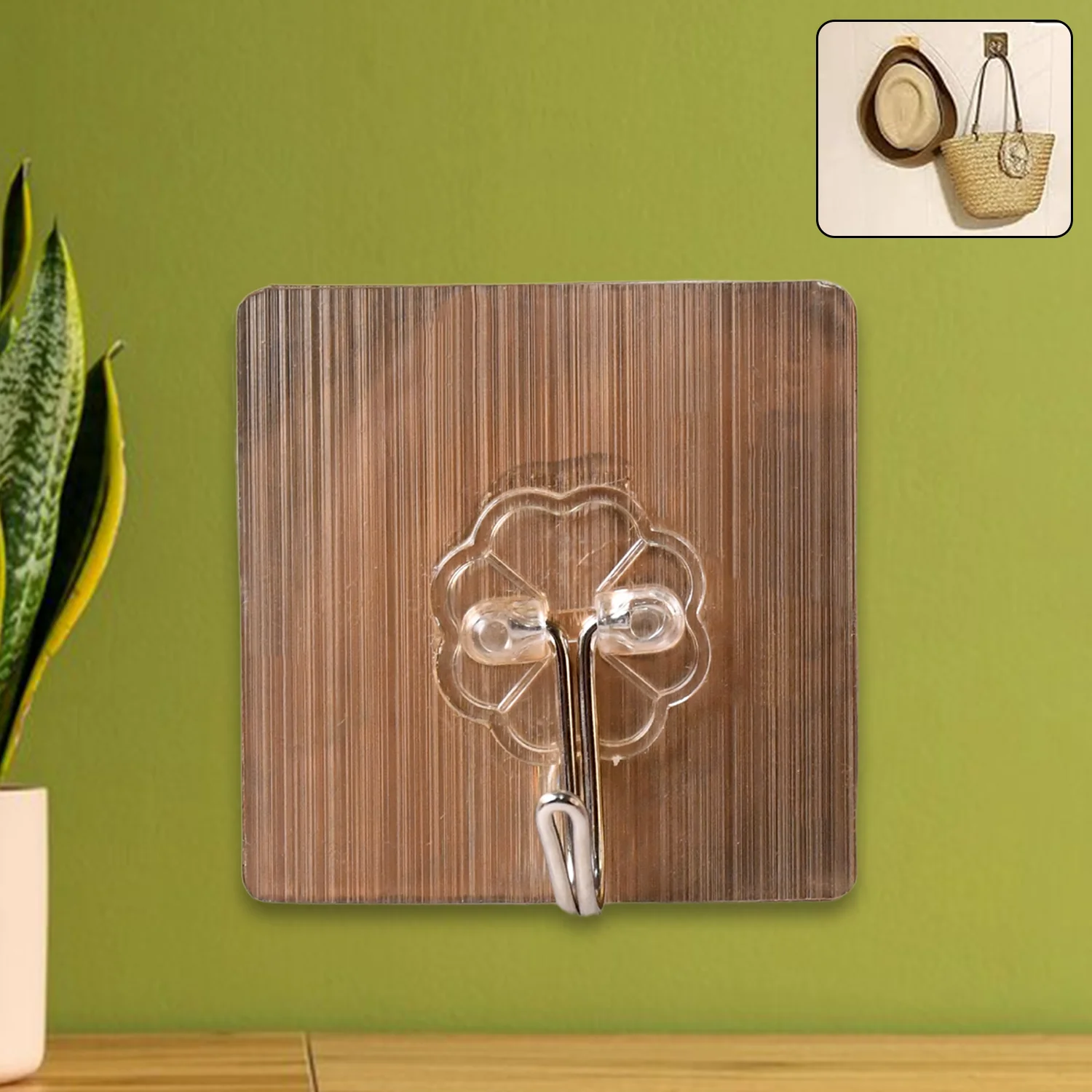 Adhesive Heavy-Duty Hooks for Kitchen and Bathroom (1 Pc / 6×6 Cm) - Image 3
