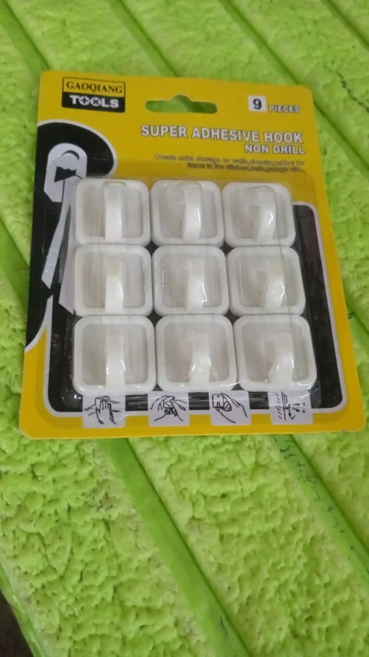 Adhesive Hooks for Wall Hanging Clothes Strong Adhesive Hooks (9 pcs Set) - Image 6
