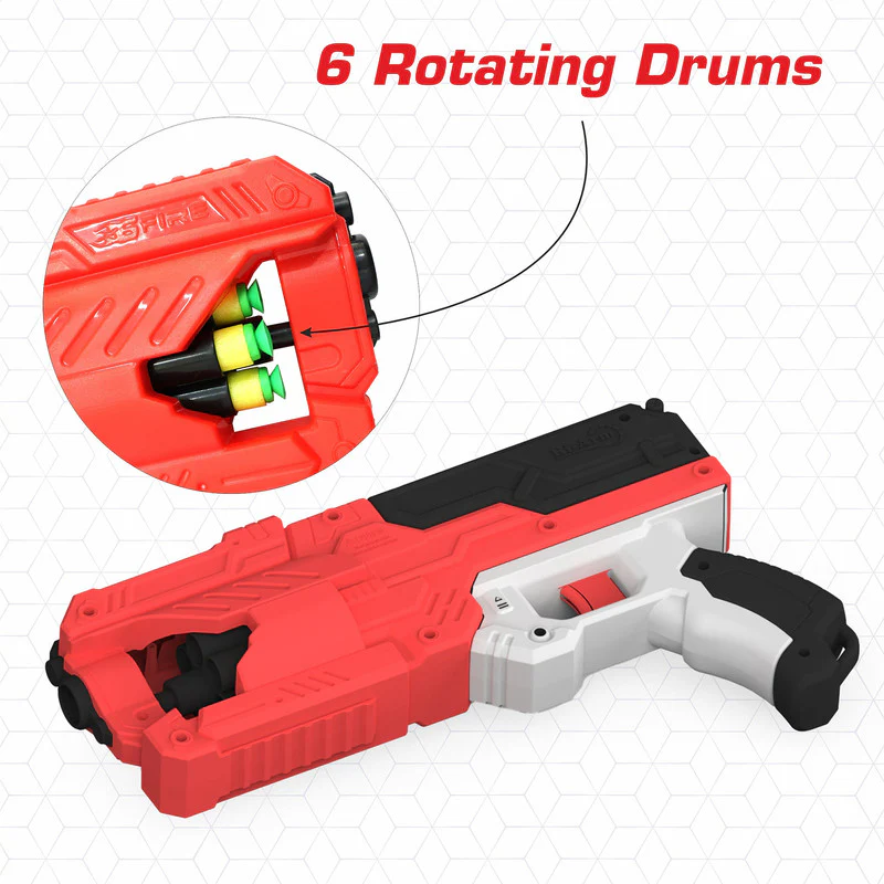 Aditi 6-Dart Slam-Fire Toy Gun Kids with Rotating Drum & Long-Range Shooting Power - Image 4