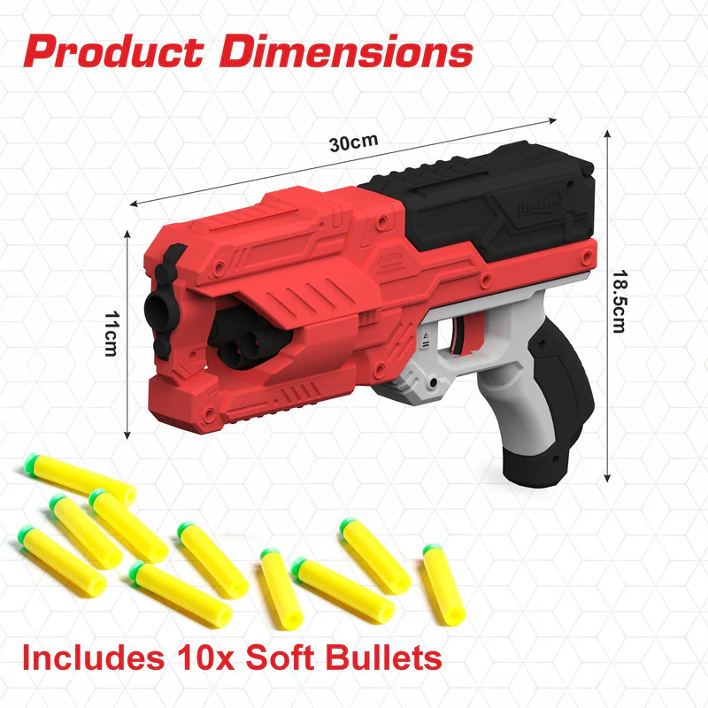 Aditi 6-Dart Slam-Fire Toy Gun Kids with Rotating Drum & Long-Range Shooting Power - Image 6