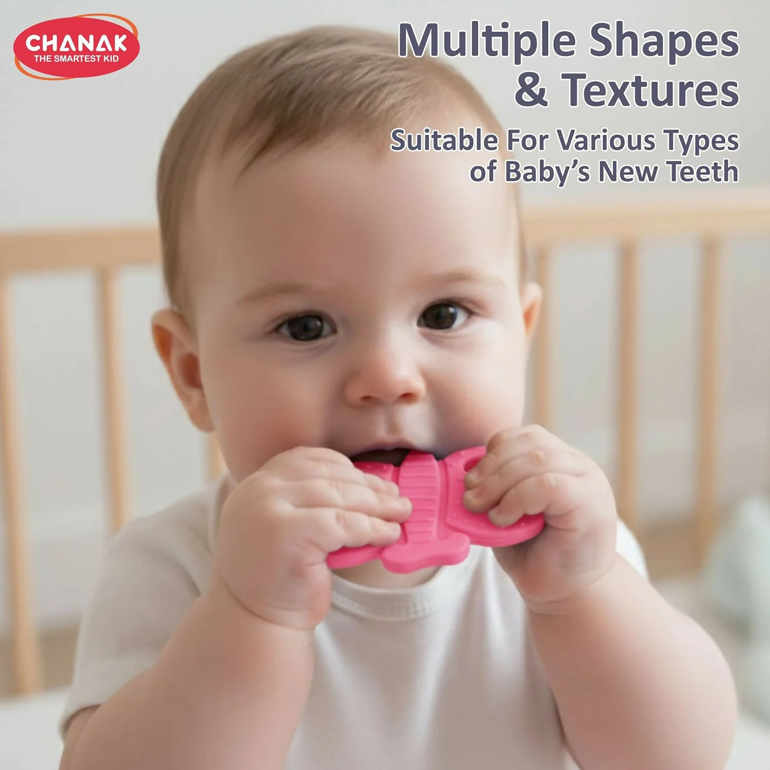 Aditi Baby Silicone Teething Toy Butterfly Shape Soft Chew Teether (1Pc/Mix Colour) - Image 2