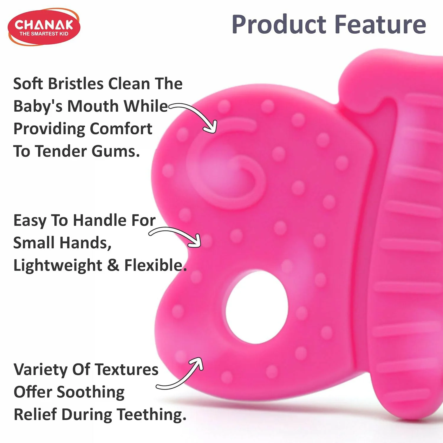Aditi Baby Silicone Teething Toy Butterfly Shape Soft Chew Teether (1Pc/Mix Colour) - Image 7