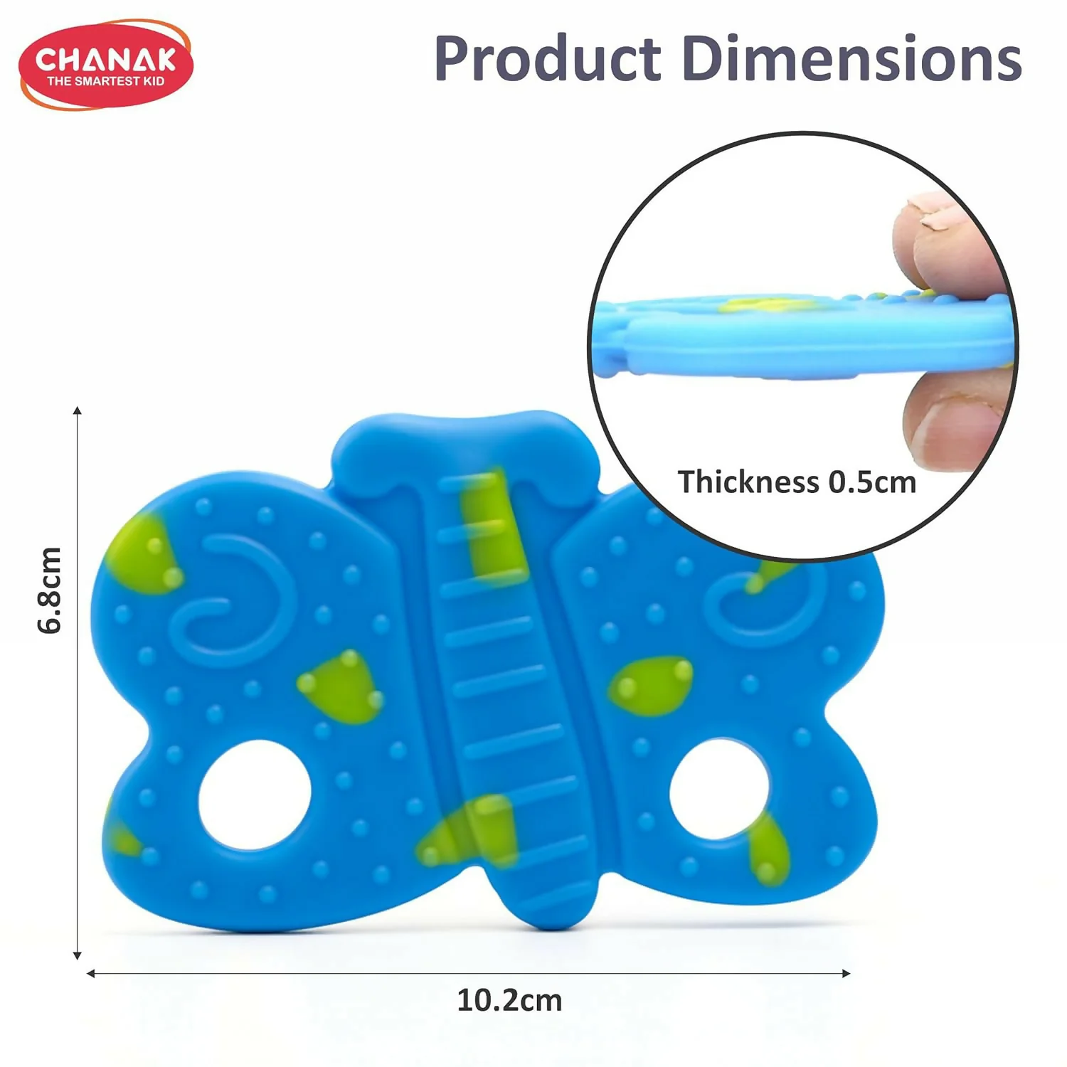 Aditi Baby Silicone Teething Toy Butterfly Shape Soft Chew Teether (1Pc/Mix Colour) - Image 8