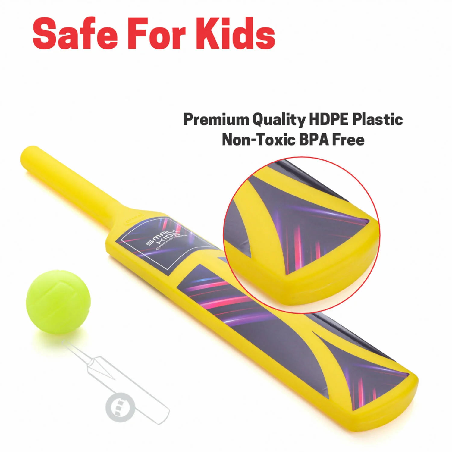 Aditi Big Cricket Kit for Boys & Girls, Cricket Set with 1 Cricket Bat, 1 Plastic Ball, Bails - Image 4