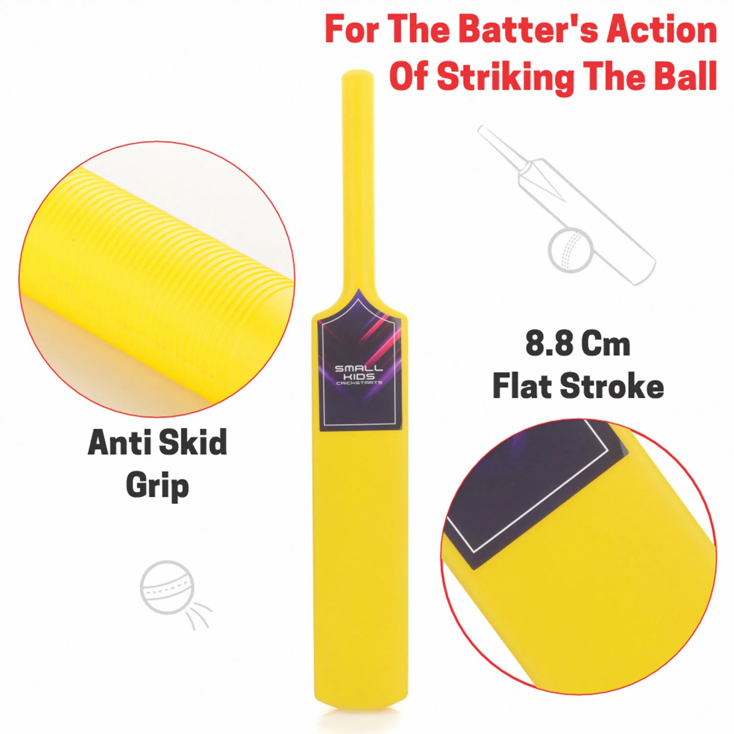Aditi Big Cricket Kit for Boys & Girls, Cricket Set with 1 Cricket Bat, 1 Plastic Ball, Bails - Image 5