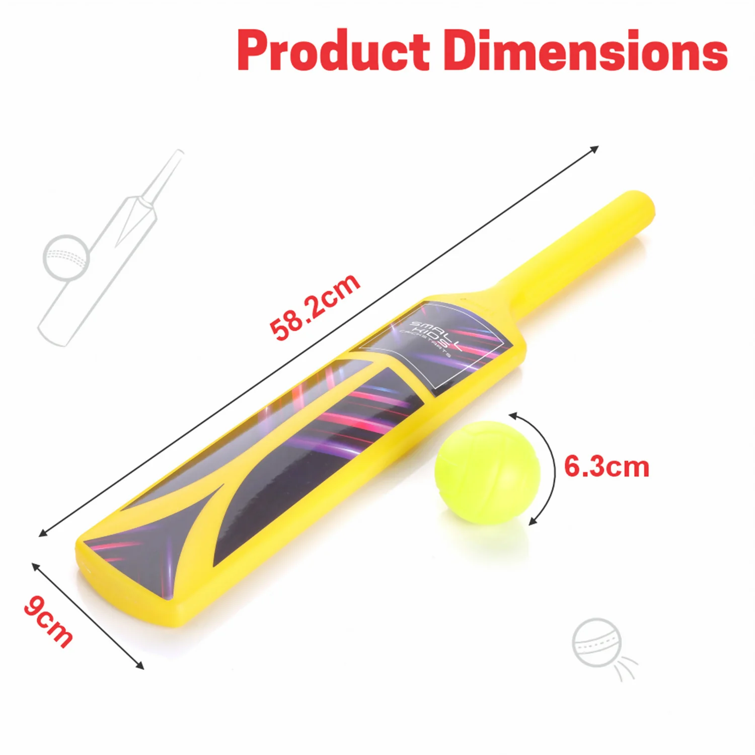 Aditi Big Cricket Kit for Boys & Girls, Cricket Set with 1 Cricket Bat, 1 Plastic Ball, Bails - Image 6