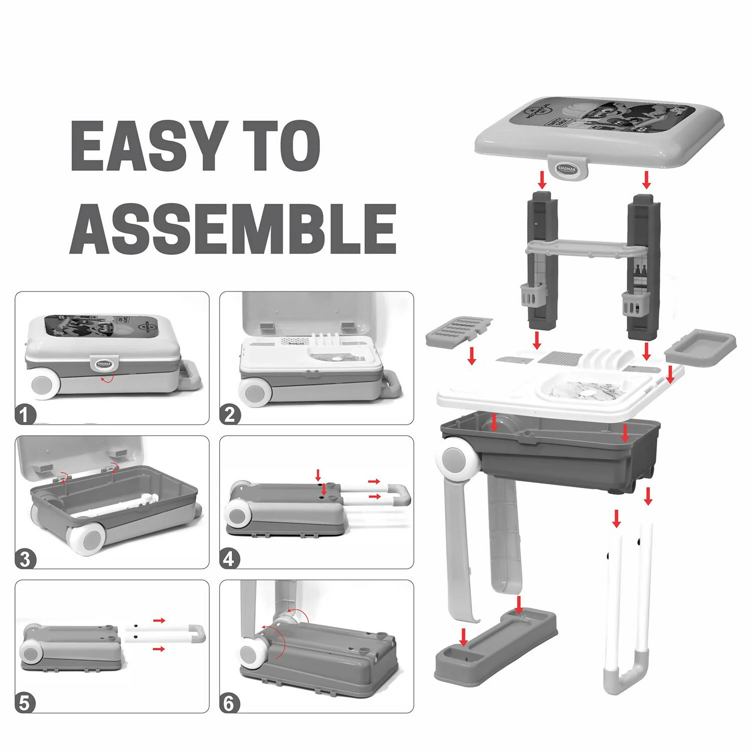 Aditi Big Plastic Luxury Tool Trolley Kit Toy with Briefcase and Accessories for Kids - Image 10