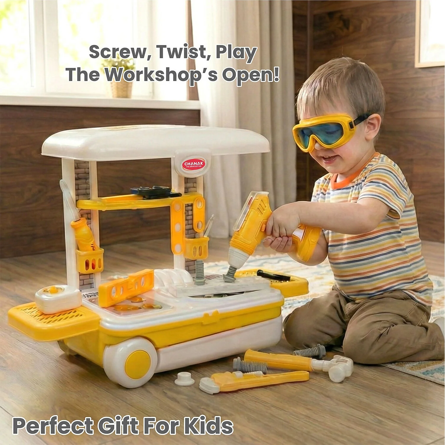 Aditi Big Plastic Luxury Tool Trolley Kit Toy with Briefcase and Accessories for Kids - Image 2