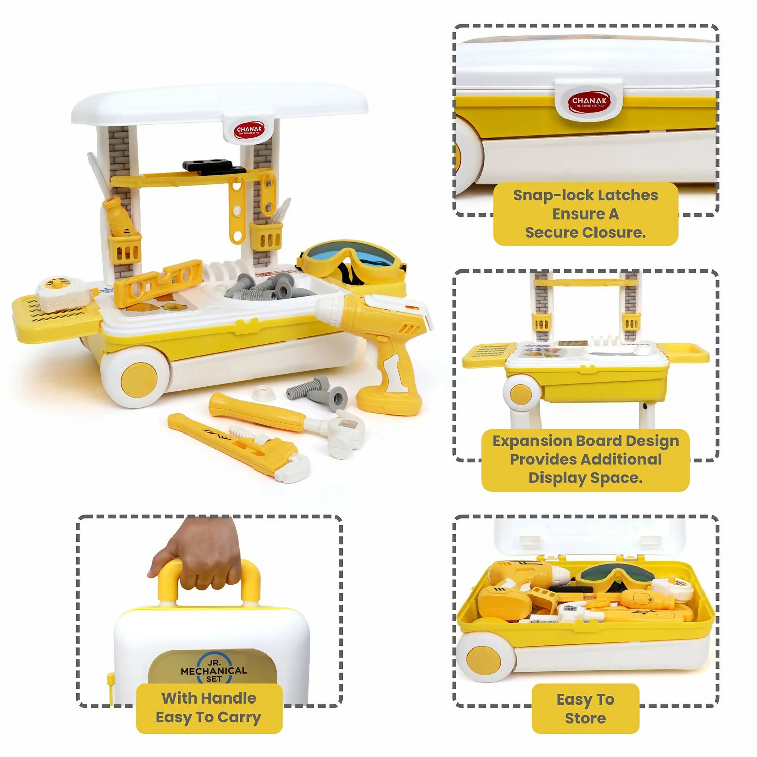Aditi Big Plastic Luxury Tool Trolley Kit Toy with Briefcase and Accessories for Kids - Image 7