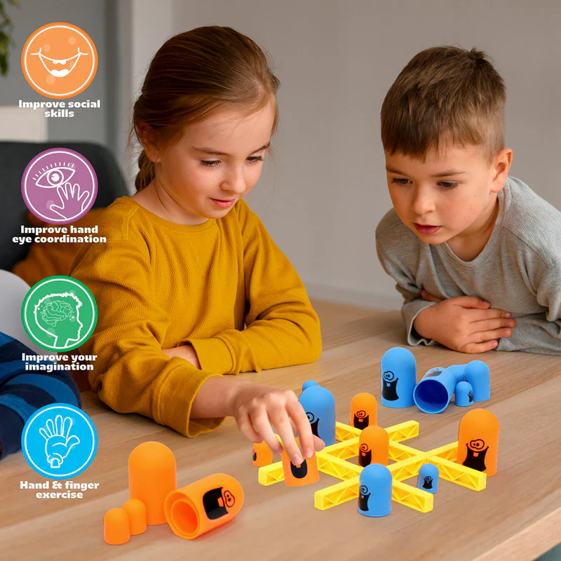Aditi Gobble Tic-Tac-Toe Strategy Game | Stacking Puzzle Board Game for Kids - Image 2