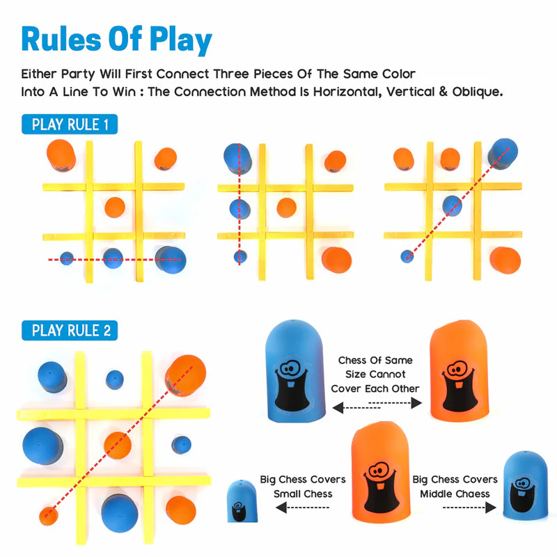 Aditi Gobble Tic-Tac-Toe Strategy Game | Stacking Puzzle Board Game for Kids - Image 5