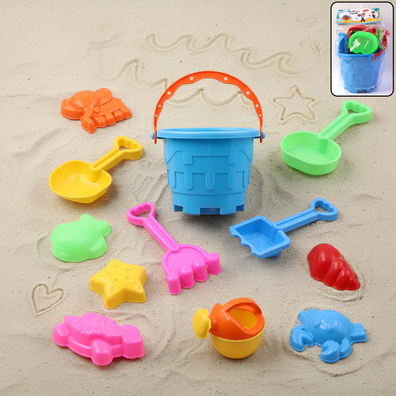 Aditi Kids Beach Sand Toy Set Bucket, Shovels and Moulds | Safe ABS Plastic Play Set - Image 2