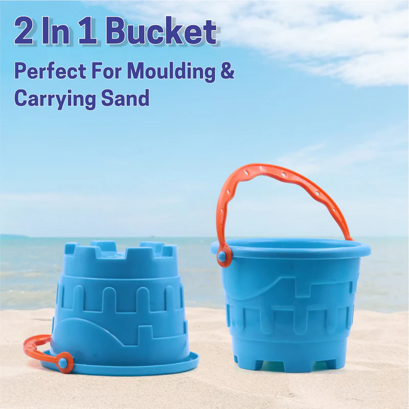 Aditi Kids Beach Sand Toy Set Bucket, Shovels and Moulds | Safe ABS Plastic Play Set - Image 4
