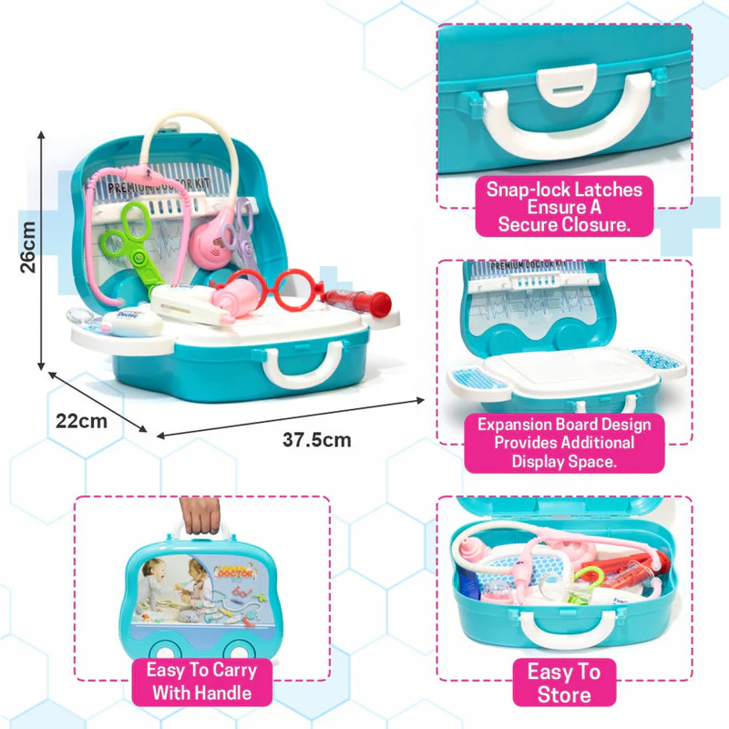 Aditi Kids Doctor Kit Suitcase with Wheels | Portable Medical Pretend Play Set - Image 5