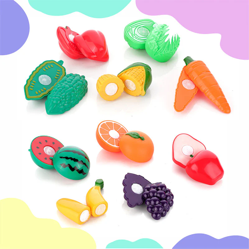 Aditi Kids Fruit & Vegetable Cutting Toy Basket Set | Velcro Cutting Play Food Set - Image 2