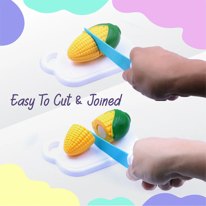 Aditi Kids Fruit & Vegetable Cutting Toy Basket Set | Velcro Cutting Play Food Set - Image 6