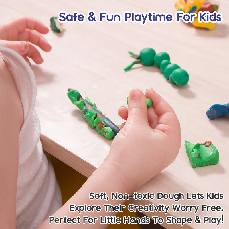 Aditi Kids Fun Dough Set with 20 Soft Dough Sticks and Shape Molds - Image 2