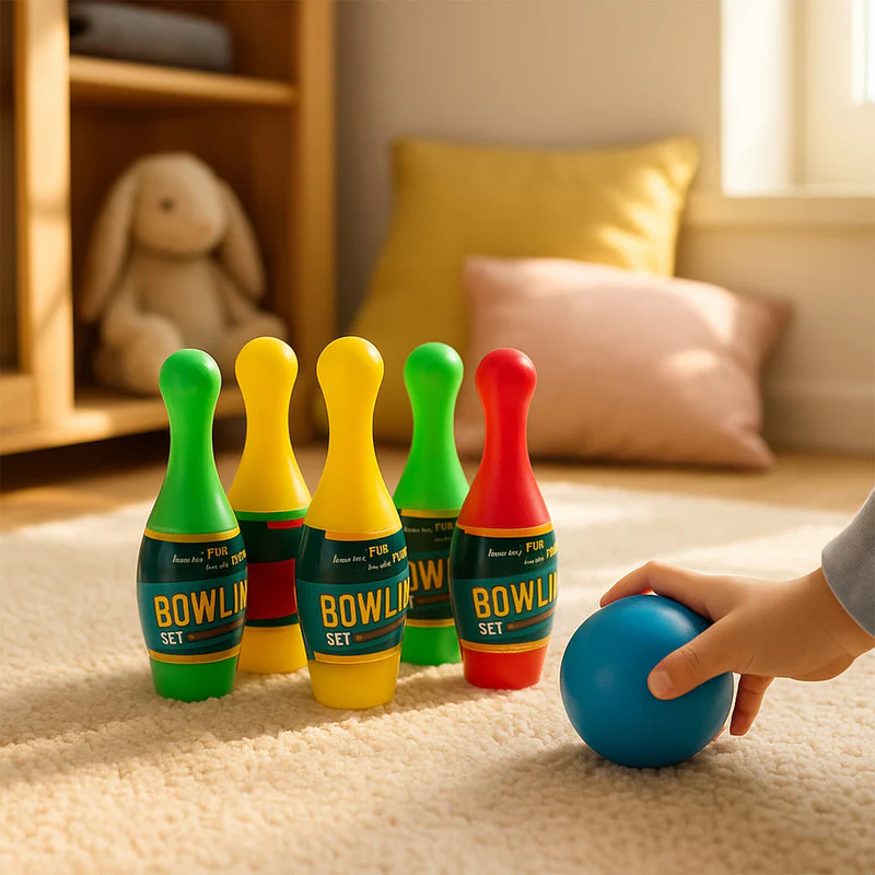Aditi Kids Indoor Bowling Set with Colorful Pins & Soft Balls - Image 2