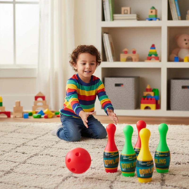 Aditi Kids Indoor Bowling Set with Colorful Pins & Soft Balls - Image 3