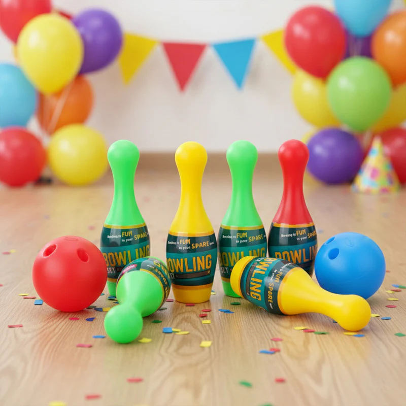 Aditi Kids Indoor Bowling Set with Colorful Pins & Soft Balls - Image 4