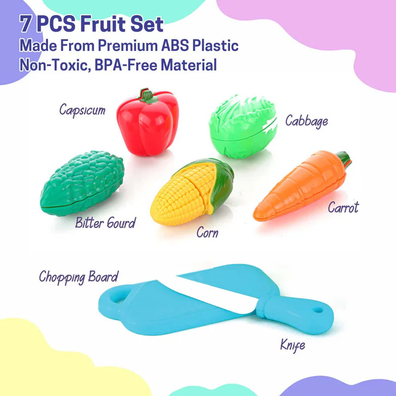 Aditi Kids Mini Vegetable Cutting Play Set with Knife & Board - Image 4