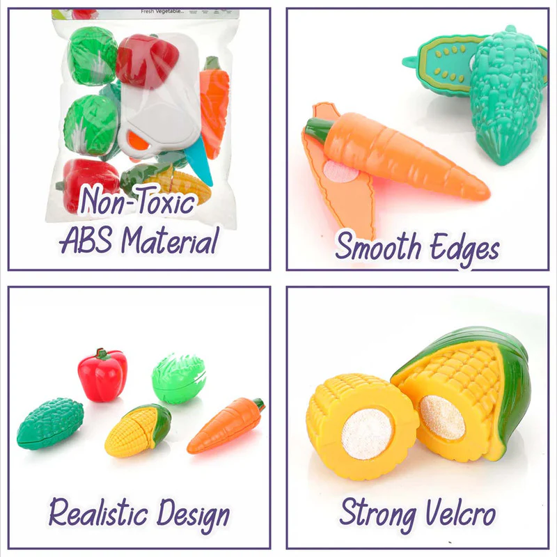 Aditi Kids Mini Vegetable Cutting Play Set with Knife & Board - Image 6
