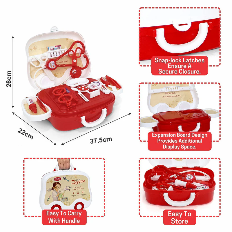 Aditi Little Doctor Play Set with 15 Medical Tools & Carry Case for Kids - Image 3