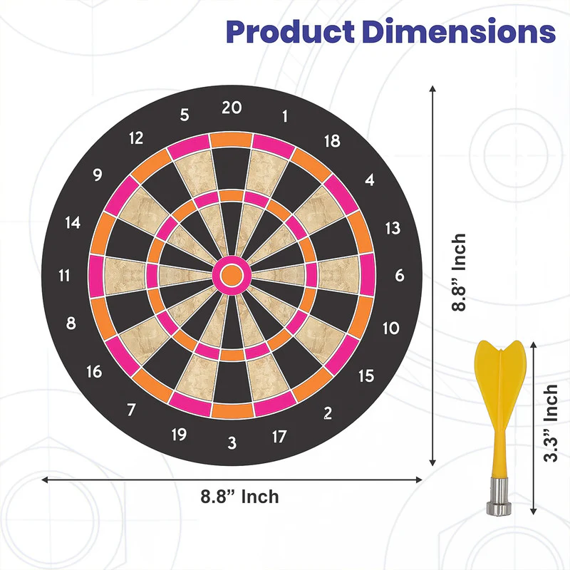 Aditi Magnetic Dart Board Game | Safe Indoor Dart Set with 6 Magnetic Darts - Image 4