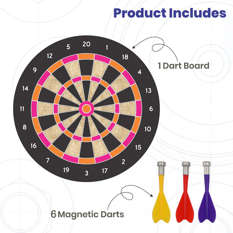 Aditi Magnetic Dart Board Game | Safe Indoor Dart Set with 6 Magnetic Darts - Image 5