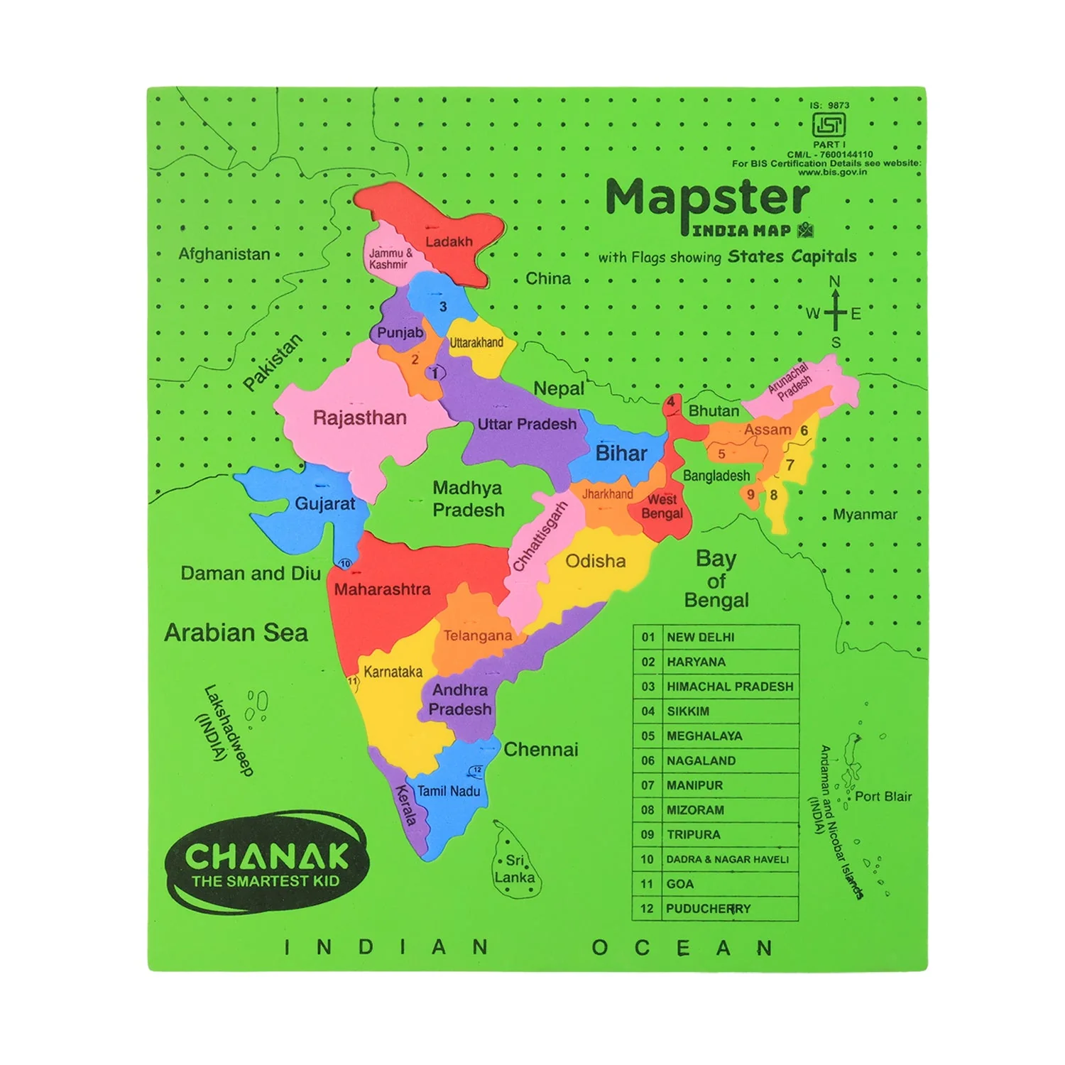 Aditi Mapster India Map EVA Foam Puzzle Set - Image 5