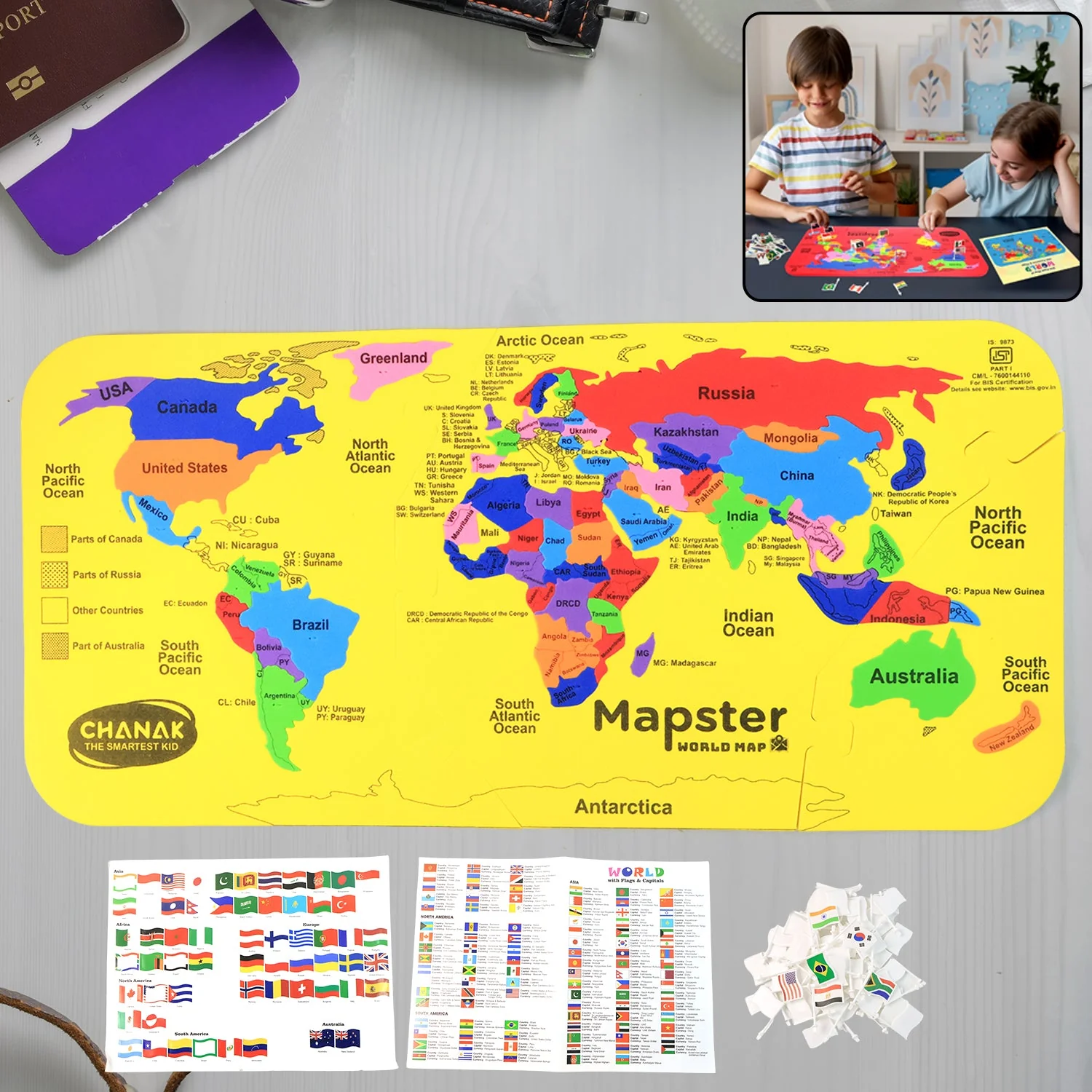 Aditi Mapster World Map EVA Foam Puzzle Set - Image 4