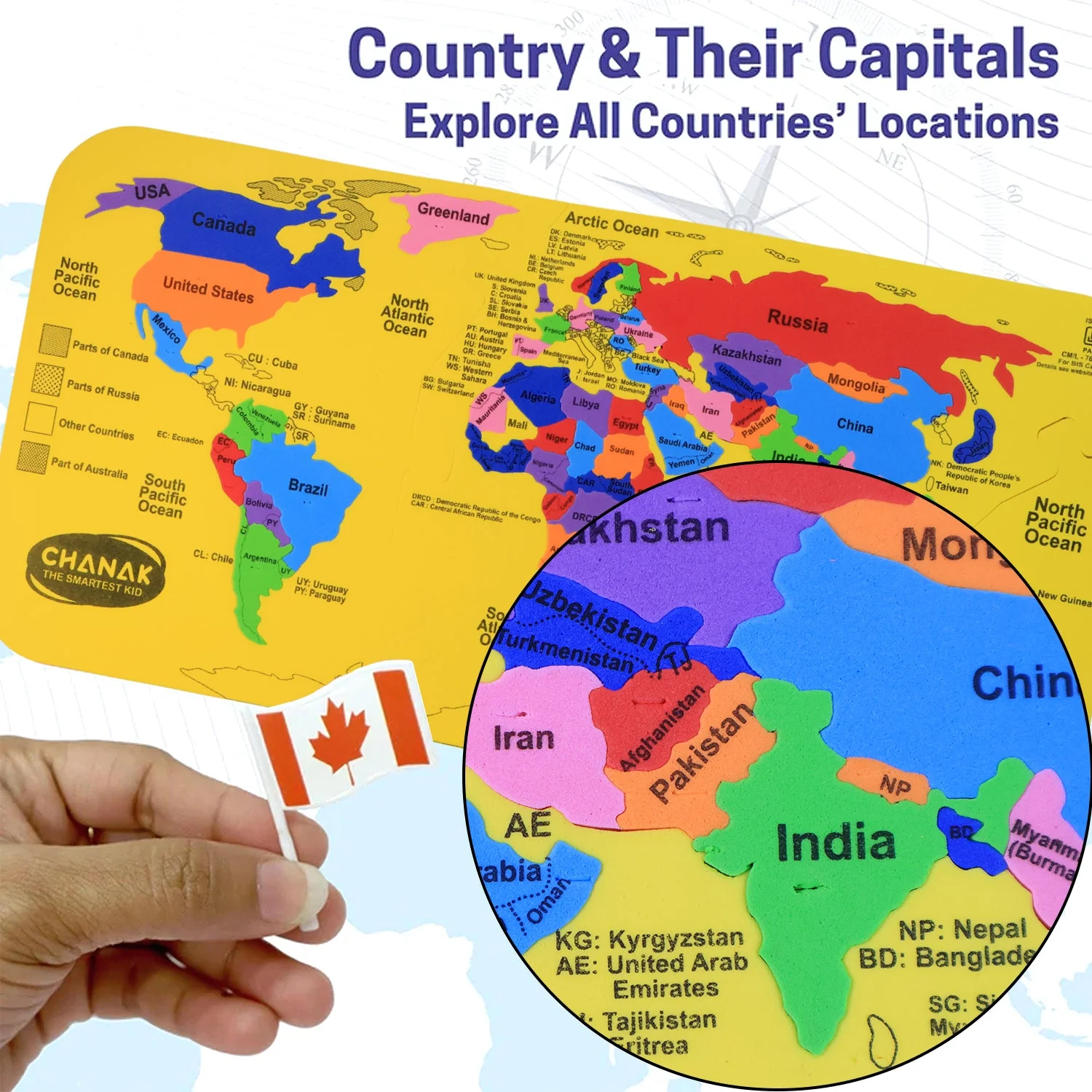 Aditi Mapster World Map EVA Foam Puzzle Set - Image 8