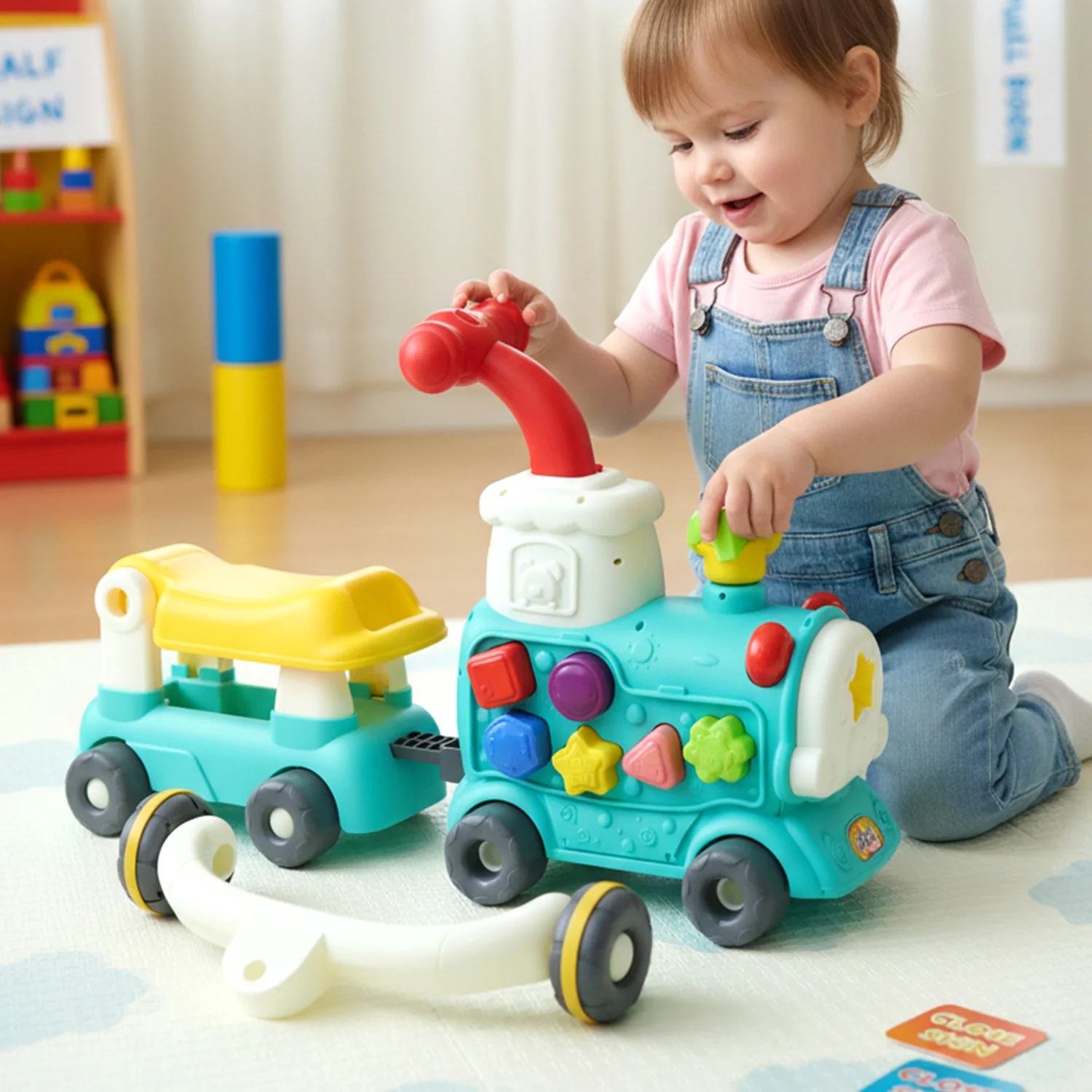 Aditi Tiny Train Baby Walker Ride-On Toy with Push Handle (1 Set) - Image 5