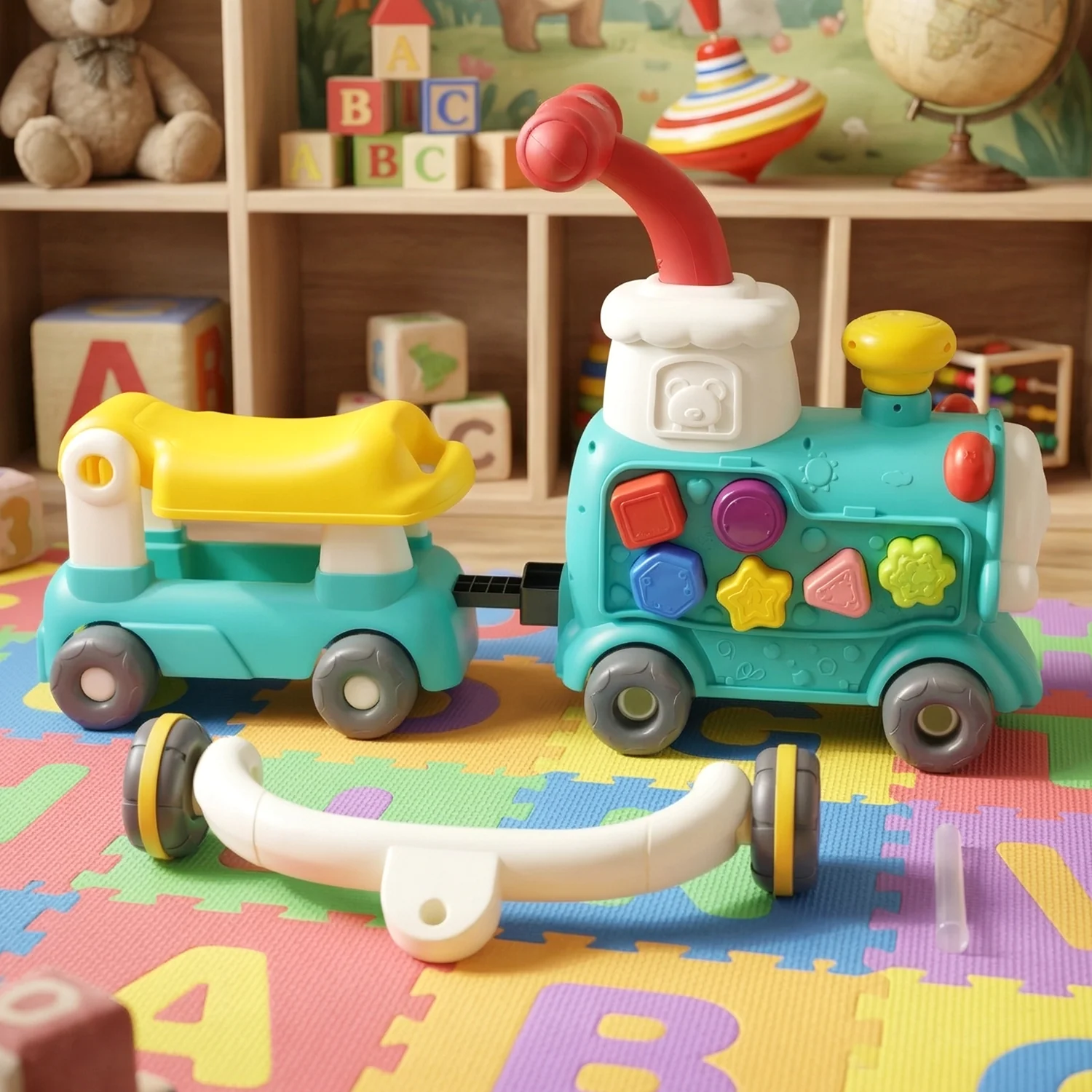 Aditi Tiny Train Baby Walker Ride-On Toy with Push Handle (1 Set) - Image 7
