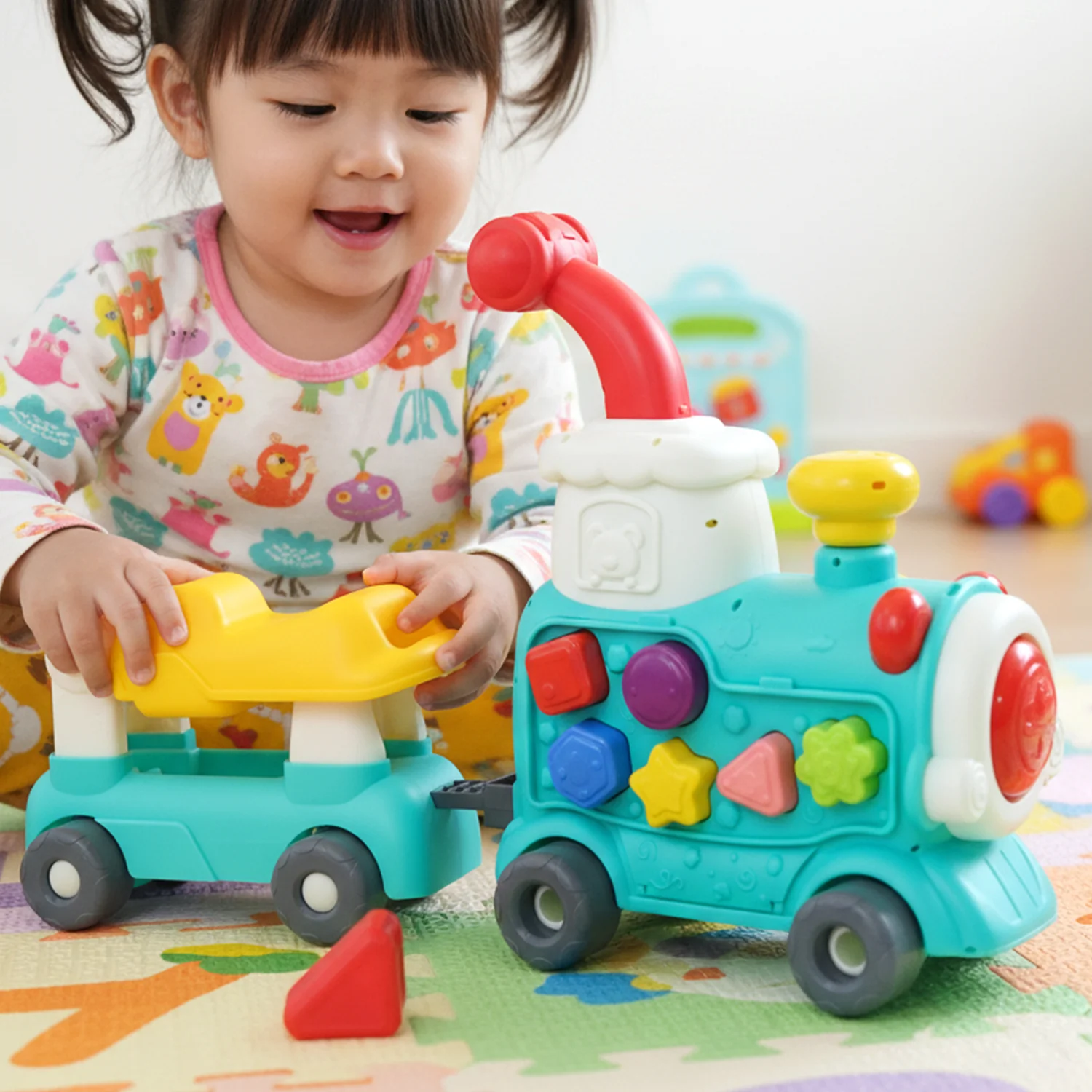 Aditi Tiny Train Baby Walker Ride-On Toy with Push Handle (1 Set) - Image 8