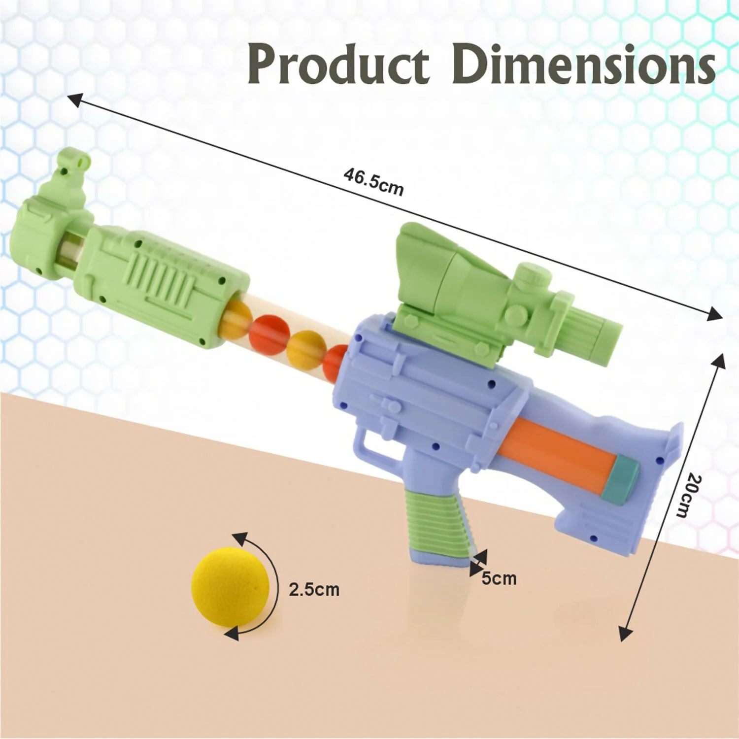 Aditi Toys Space Explorer Pneumatic Gun Include 12 Orange & 12 Yellow Soft Foam Ball - Image 8