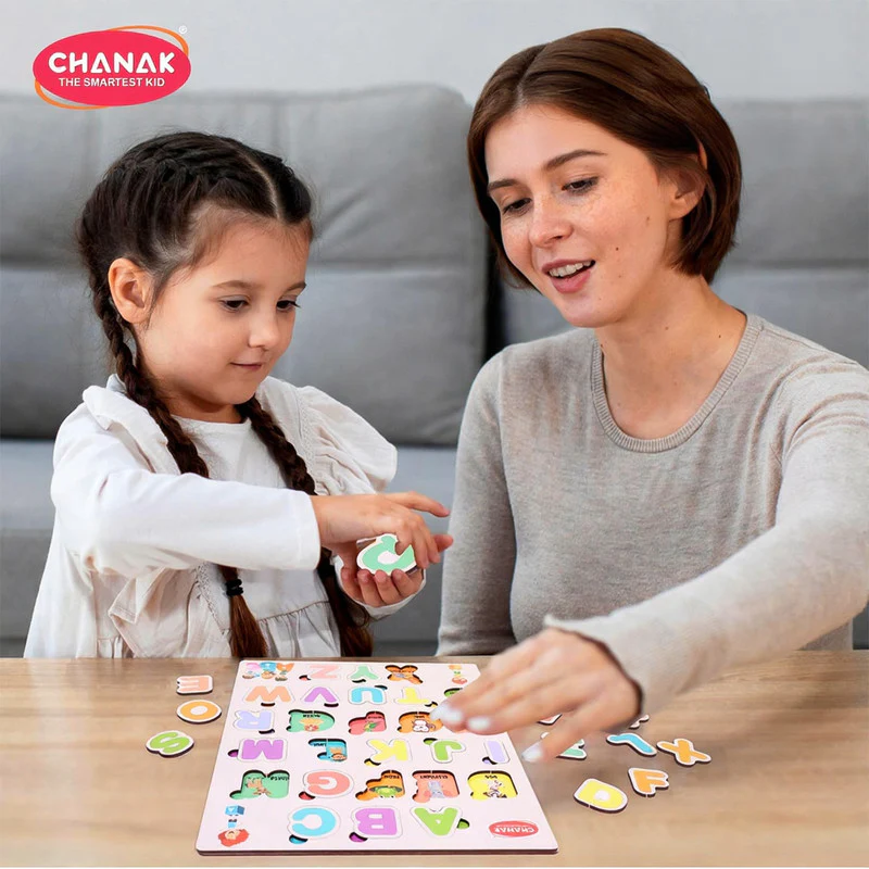 Aditi Wooden Alphabet Puzzle Board – Colorful A–Z Learning Toy for Kids - Image 2