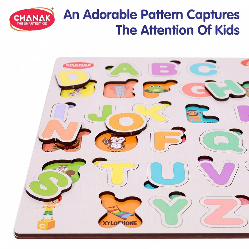 Aditi Wooden Alphabet Puzzle Board – Colorful A–Z Learning Toy for Kids - Image 4