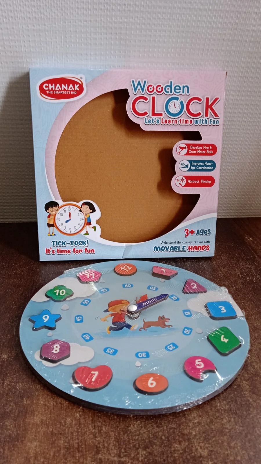 Aditi Wooden Educational Learning Clock Toy with Movable Hands - Image 9