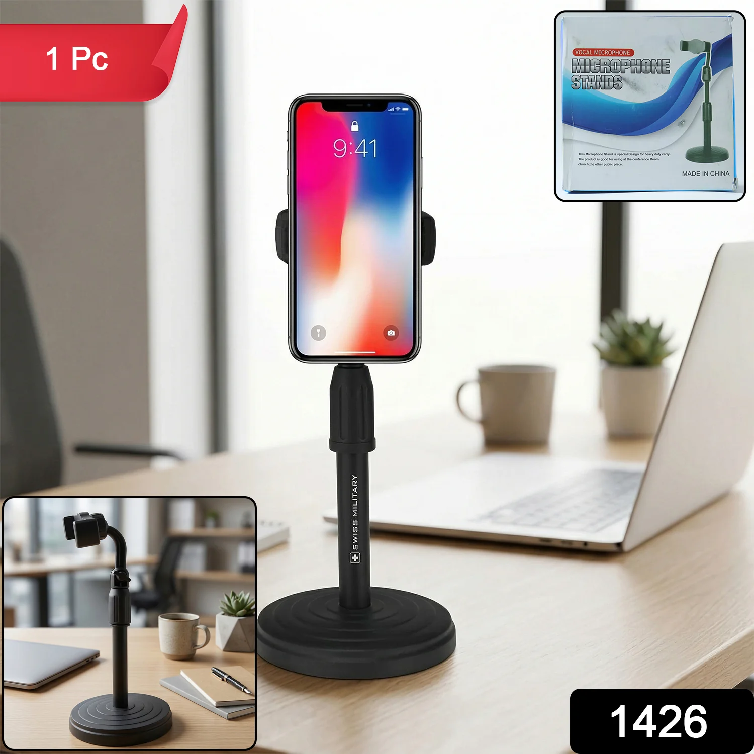 Adjustable 360° Rotating Mobile Phone Holder Stand 1 Pc - Image 2