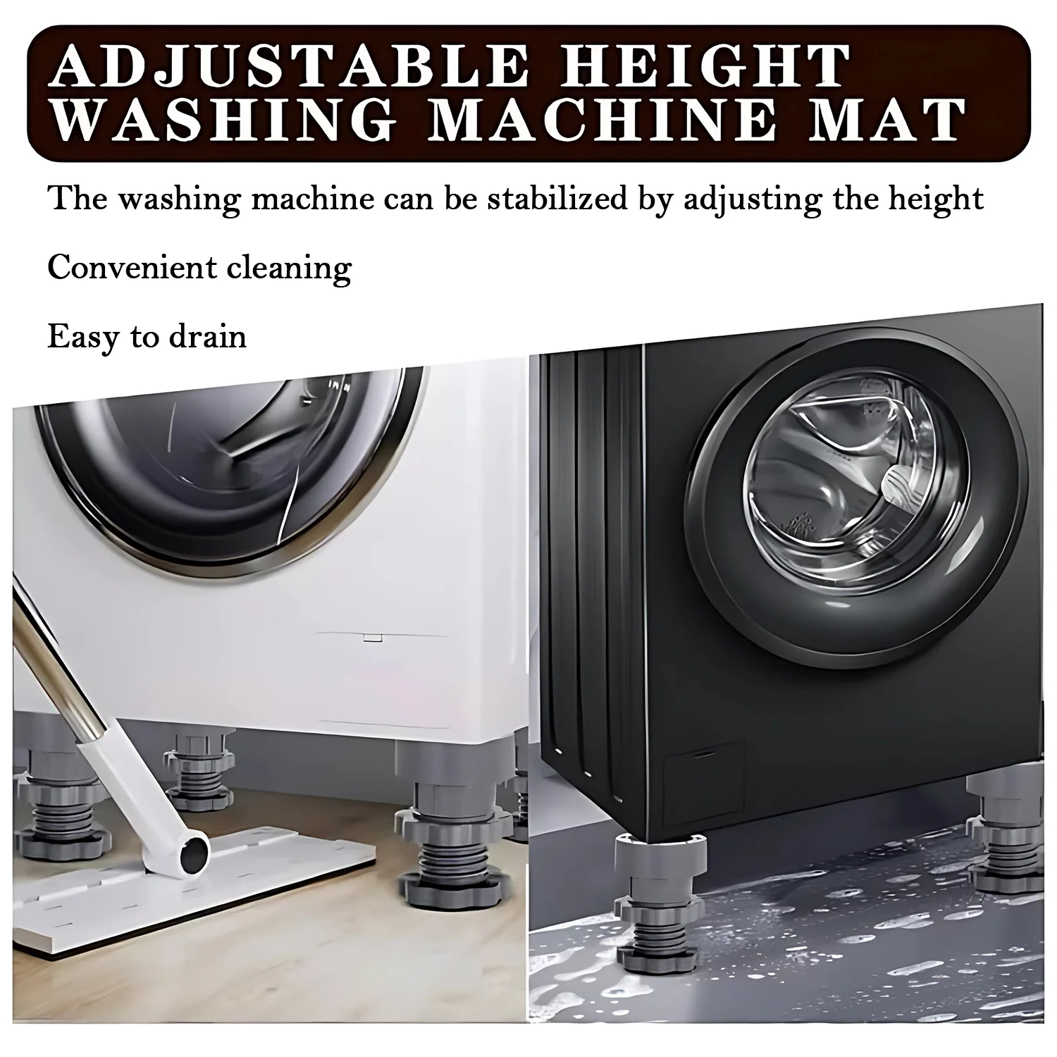 Adjustable Anti-Vibration Pads for Washing Machine and Refrigerator Base (4 Pc) - Image 7