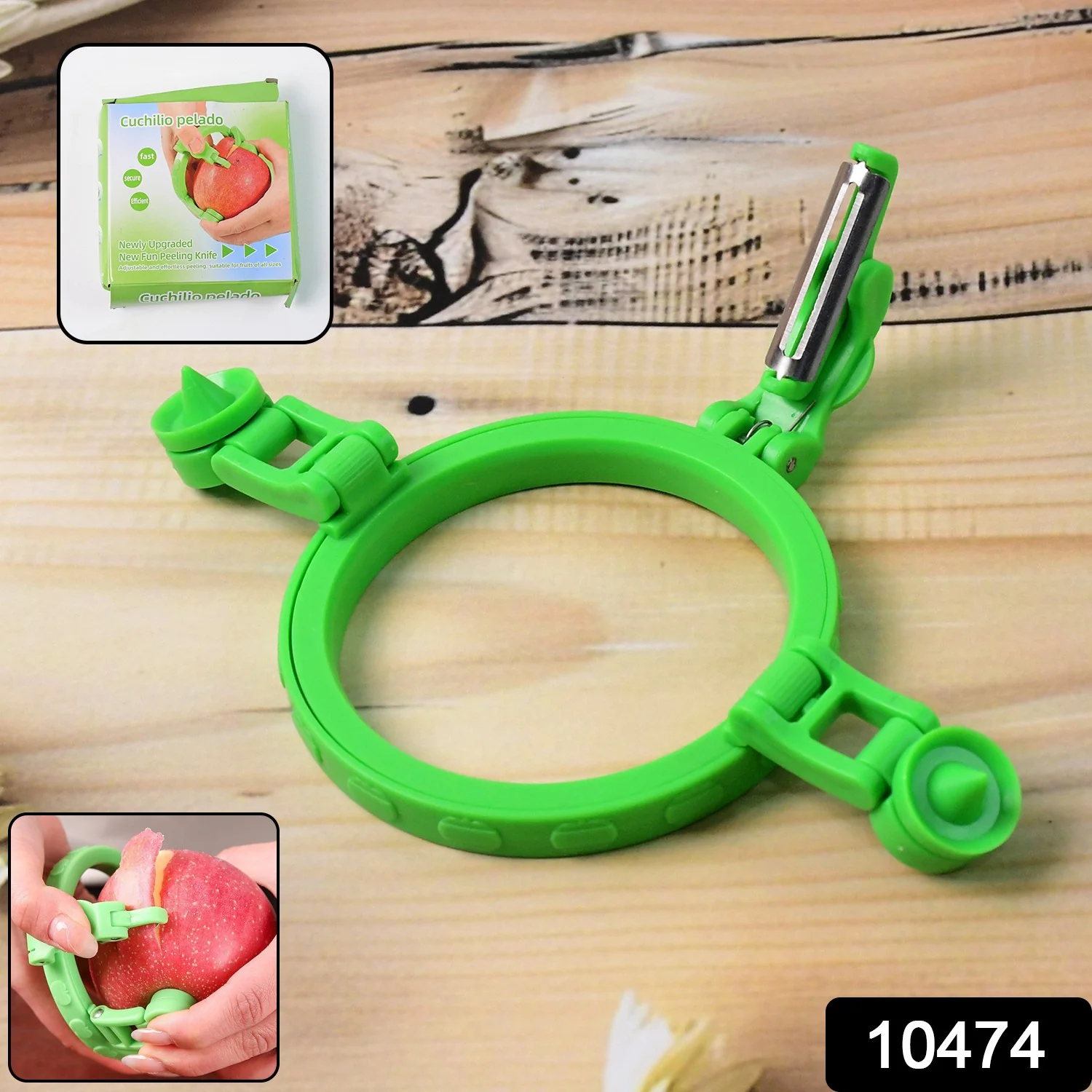Adjustable Apple Peeler Cutter with Holder Ring - Image 2