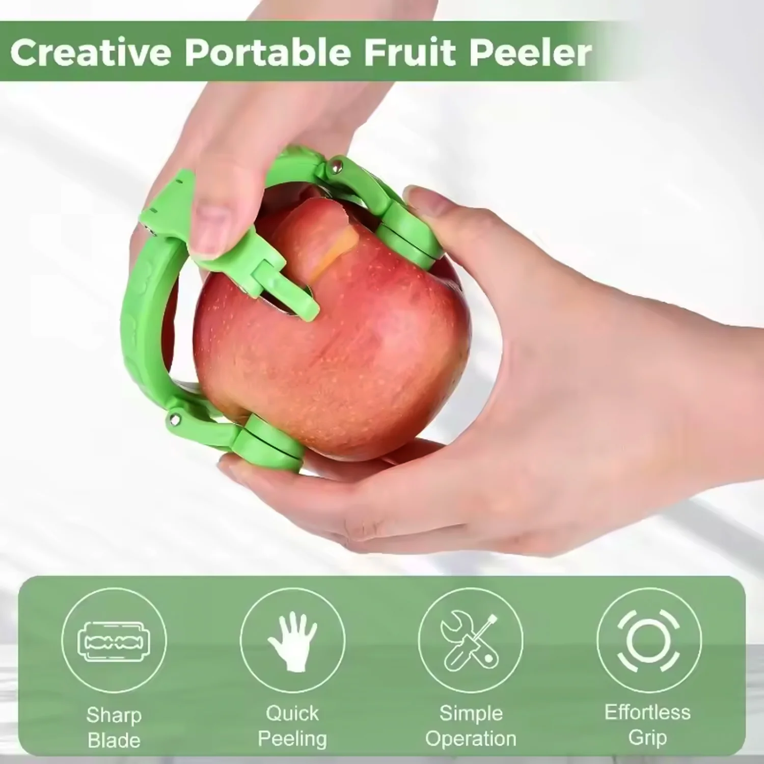 Adjustable Apple Peeler Cutter with Holder Ring - Image 3