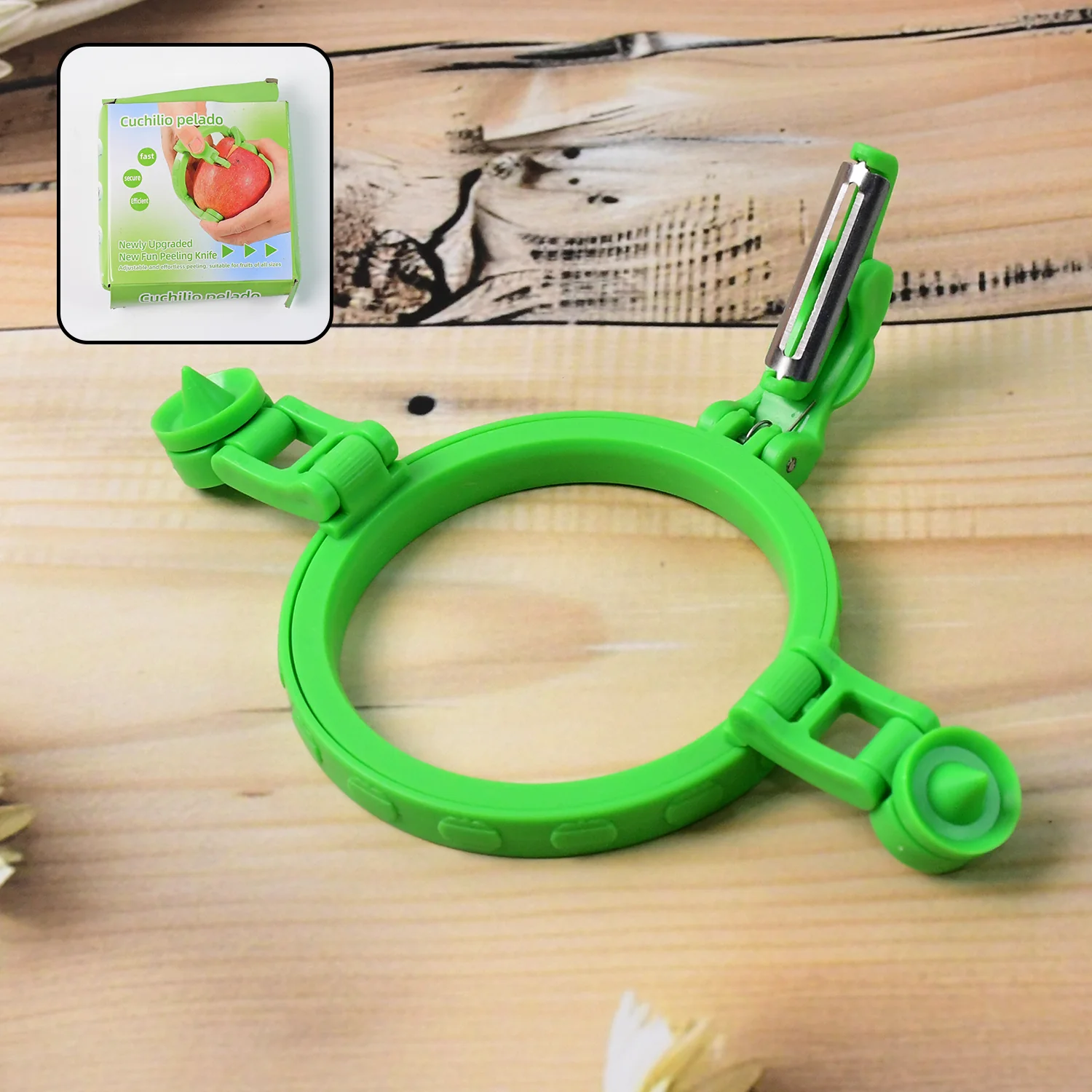Adjustable Apple Peeler Cutter with Holder Ring - Image 6